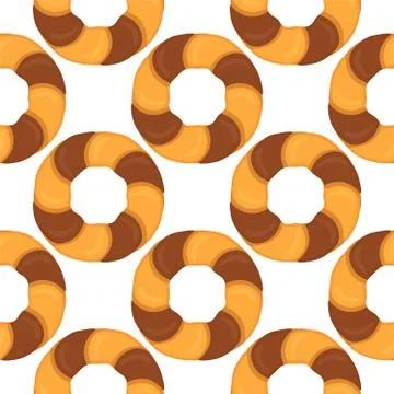 Illustration on theme big set identical biscuit, kit colorful pastry cookie Illustrazione stock