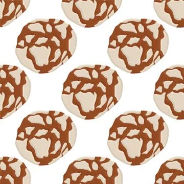 Illustration on theme big set identical biscuit, kit colorful pastry cookie Illustrazione stock