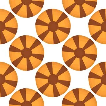 Illustration on theme big set identical biscuit, kit colorful pastry cookie Illustrazione stock