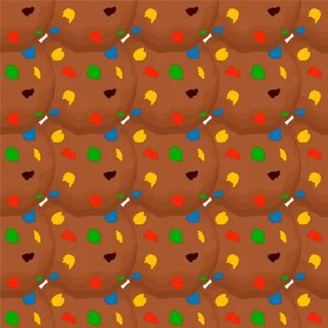 Illustration on theme big set identical biscuit, kit colorful pastry cookie Illustrazione stock