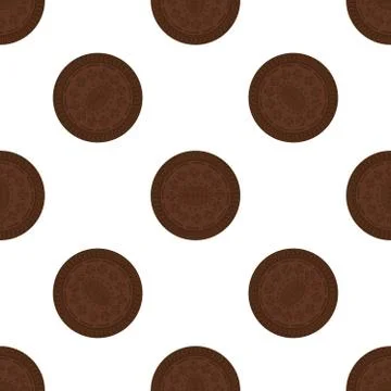 Illustration on theme big set identical biscuit, kit colorful pastry cookie Stock Illustration