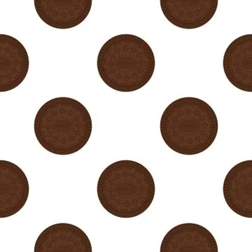 Illustration on theme big set identical biscuit, kit colorful pastry cookie Stock Illustration