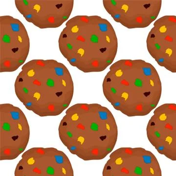 Illustration on theme big set identical biscuit, kit colorful pastry cookie 스톡 일러스트