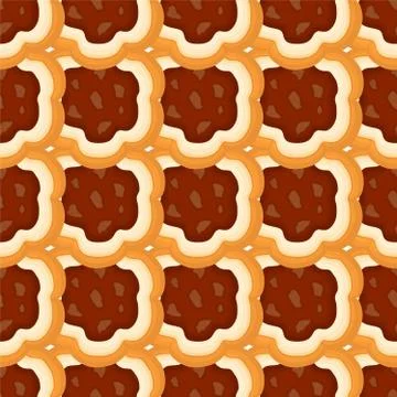 Illustration on theme big set identical biscuit, kit colorful pastry cookie 스톡 일러스트
