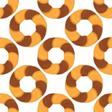 Illustration on theme big set identical biscuit, kit colorful pastry cookie Illustrazione stock