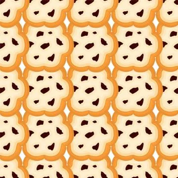 Illustration on theme big set identical biscuit, kit colorful pastry cookie Stockillustratie