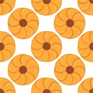 Illustration on theme big set identical biscuit, kit colorful pastry cookie Illustrazione stock