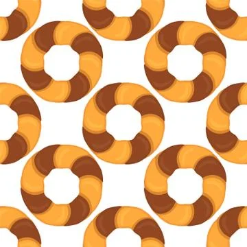 Illustration on theme big set identical biscuit, kit colorful pastry cookie Illustrazione stock