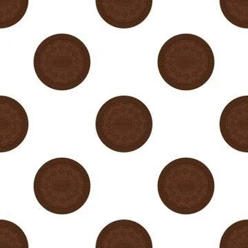 Illustration on theme big set identical biscuit, kit colorful pastry cookie Illustrazione stock