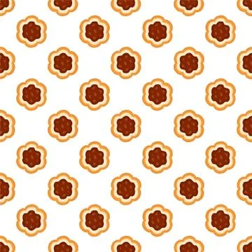Illustration on theme big set identical biscuit, kit colorful pastry cookie Stock Illustration