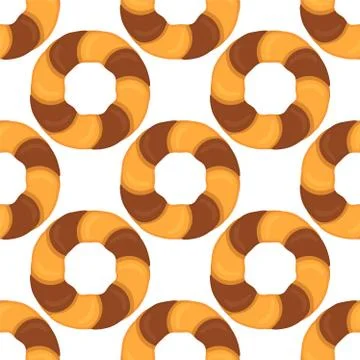 Illustration on theme big set identical biscuit, kit colorful pastry cookie Illustrazione stock