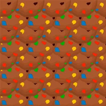 Illustration on theme big set identical biscuit, kit colorful pastry cookie 库存插图