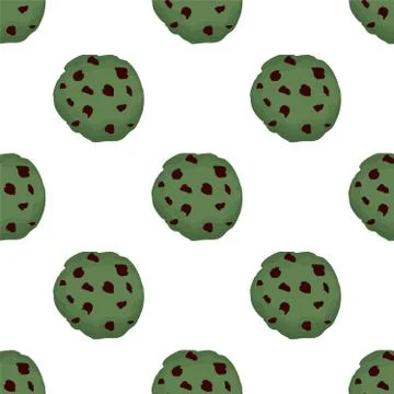Illustration on theme big set identical biscuit, kit colorful pastry cookie Stock Illustration