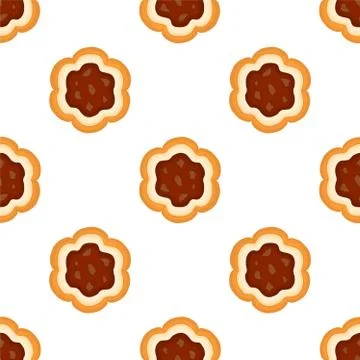 Illustration on theme big set identical biscuit, kit colorful pastry cookie 스톡 일러스트