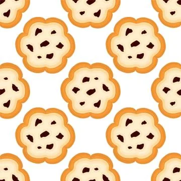 Illustration on theme big set identical biscuit, kit colorful pastry cookie 스톡 일러스트