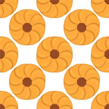 Illustration on theme big set identical biscuit, kit colorful pastry cookie Stock Illustration