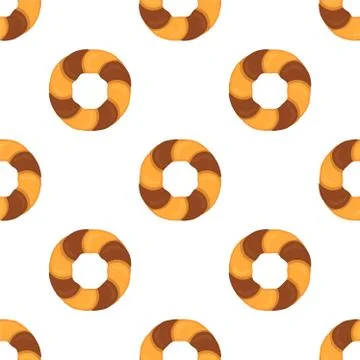 Illustration on theme big set identical biscuit, kit colorful pastry cookie Illustrazione stock