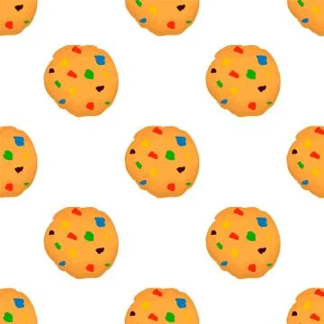 Illustration on theme big set identical biscuit, kit colorful pastry cookie Illustrazione stock