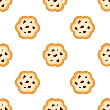 Illustration on theme big set identical biscuit, kit colorful pastry cookie Illustrazione stock