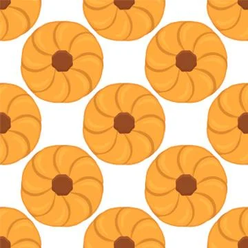 Illustration on theme big set identical biscuit, kit colorful pastry cookie Illustrazione stock