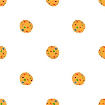 Illustration on theme big set identical biscuit, kit colorful pastry cookie Illustrazione stock
