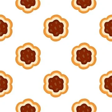 Illustration on theme big set identical biscuit, kit colorful pastry cookie Illustrazione stock
