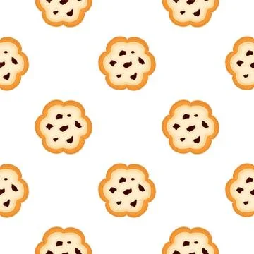 Illustration on theme big set identical biscuit, kit colorful pastry cookie Illustrazione stock