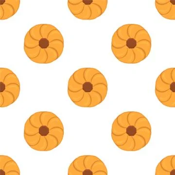 Illustration on theme big set identical biscuit, kit colorful pastry cookie Illustrazione stock