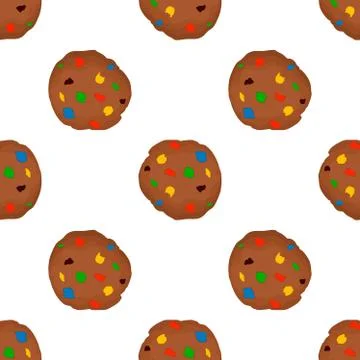 Illustration on theme big set identical biscuit, kit colorful pastry cookie Illustrazione stock