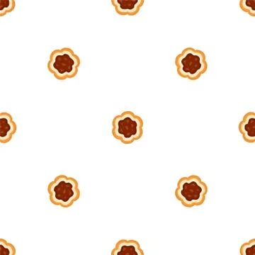 Illustration on theme big set identical biscuit, kit colorful pastry cookie Illustrazione stock