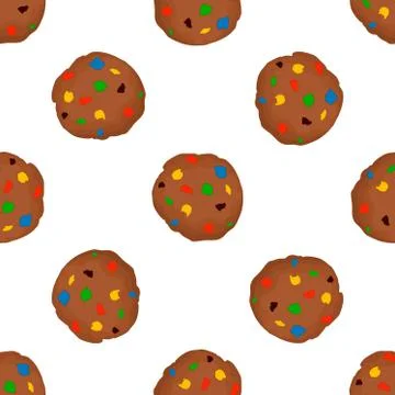 Illustration on theme big set identical biscuit, kit colorful pastry cookie 스톡 일러스트
