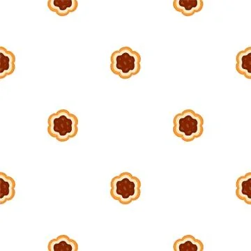 Illustration on theme big set identical biscuit, kit colorful pastry cookie 库存插图