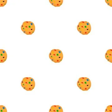 Illustration on theme big set identical biscuit, kit colorful pastry cookie Illustrazione stock