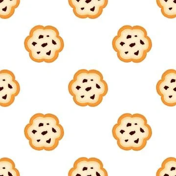 Illustration on theme big set identical biscuit, kit colorful pastry cookie Illustrazione stock