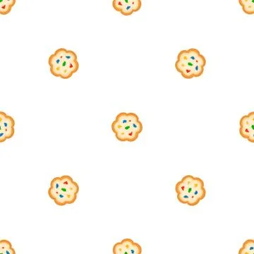 Illustration on theme big set identical biscuit, kit colorful pastry cookie Illustrazione stock