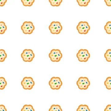 Illustration on theme big set identical biscuit, kit colorful pastry cookie 스톡 일러스트