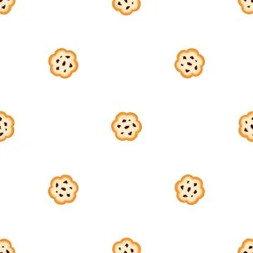 Illustration on theme big set identical biscuit, kit colorful pastry cookie Illustrazione stock