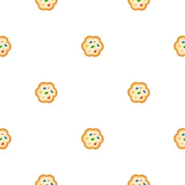 Illustration on theme big set identical biscuit, kit colorful pastry cookie Stock Illustration