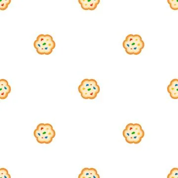 Illustration on theme big set identical biscuit, kit colorful pastry cookie Stock Illustration