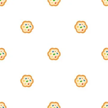 Illustration on theme big set identical biscuit, kit colorful pastry cookie 스톡 일러스트