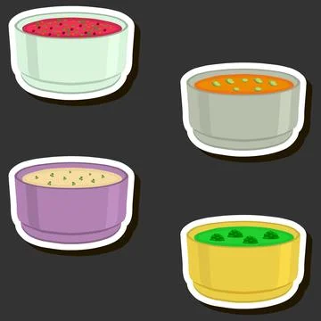 Illustration on theme big set various types beautiful tasty edible hot home.. Stock Illustration