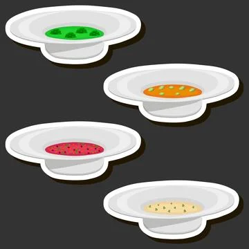 Illustration on theme big set various types beautiful tasty edible hot home.. 스톡 일러스트