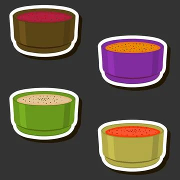 Illustration on theme big set various types beautiful tasty edible hot home.. イラスト素材