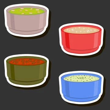 Illustration on theme big set various types beautiful tasty edible hot home.. Stockillustratie