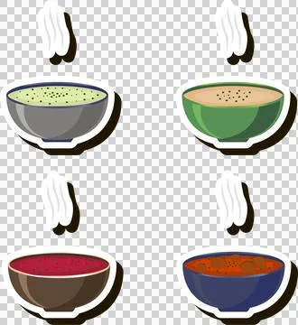 Illustration on theme big set various types beautiful tasty edible hot home.. 스톡 일러스트