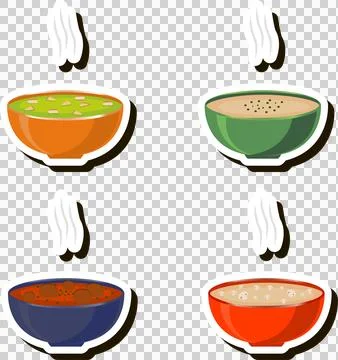Illustration on theme big set various types beautiful tasty edible hot home.. Stockillustratie