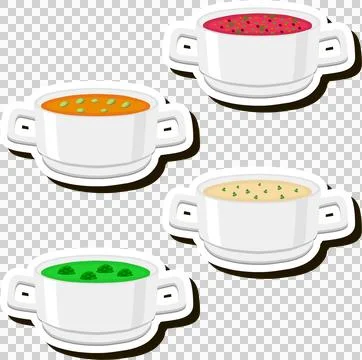 Illustration on theme big set various types beautiful tasty edible hot home.. Stockillustratie