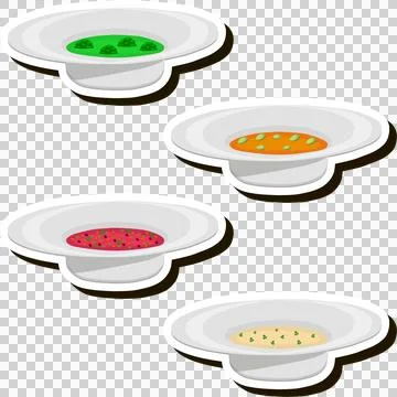 Illustration on theme big set various types beautiful tasty edible hot home.. Stockillustratie