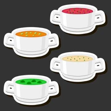 Illustration on theme big set various types beautiful tasty edible hot home.. Stockillustratie
