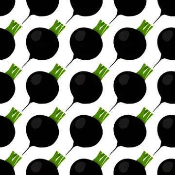 Illustration on theme of bright pattern black radish 스톡 일러스트